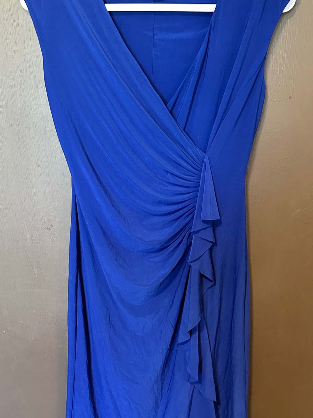 Cobalt Blue Faux Wrap Ruffle Dress Size 8 American Living